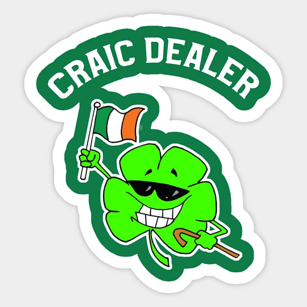 Craic Head Awesome Joke St Pattys Day Flag Tshirt Gift Sticker by Antzyzzz